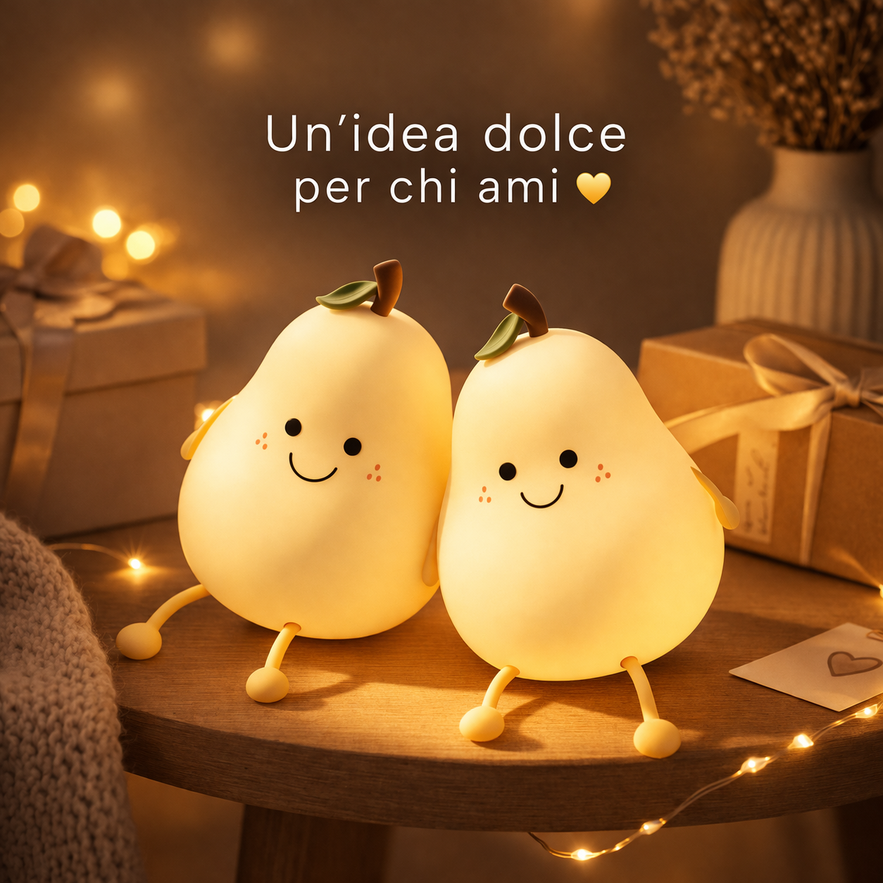 Lampada notturna LED a forma di pera, dimmer touch